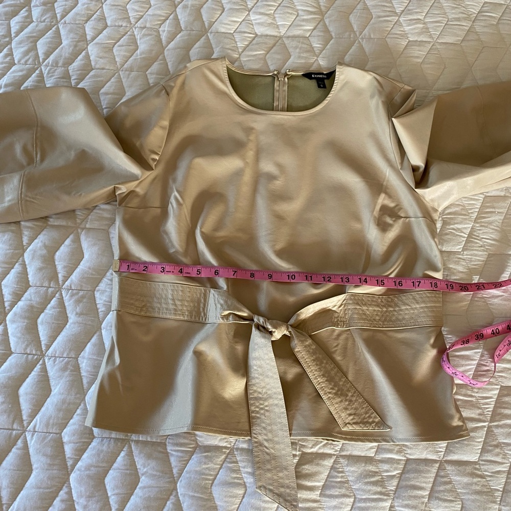 EXPRESS - Faux Vegan Leather Top - Belted - Tag Removed and worn - Picture 9 of 11